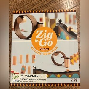 Zig & Go Action Reaction Wood Activity Set Game STEM Construction Toy 25 piece